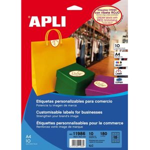 Apli Cream Oval Labels - 63.5x42.3mm - 10 Sheets Apli Cream Oval Labels - 63.5x42.3mm - 10 Sheets