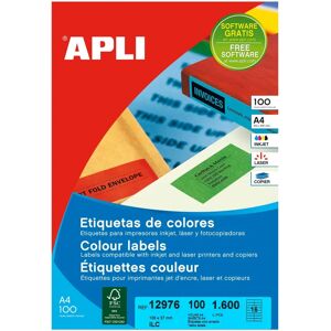 APLI Yellow Printer Labels - 105x37mm - 1600 Labels APLI Yellow Printer Labels - 105x37mm - 1600 Labels