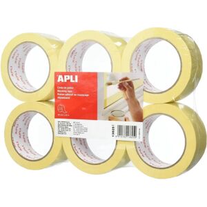 Apli Yellow Bodywork Adhesive Tape - 6 pcs, 48mm x 45m Apli Yellow Bodywork Adhesive Tape - 6 pcs, 48mm x 45m