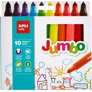 Marker Jumbo APLI KIDS - Punta Triangolare, 10 Colori Marker Jumbo APLI KIDS - Punta Triangolare, 10 Colori