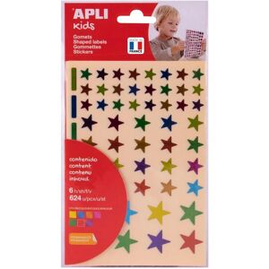 Set d'Autocollants Étoile APLI KIDS - 6 Feuilles, Couleurs Métalliques - 624 pcs Set d'Autocollants Étoile APLI KIDS - 6 Feuilles, Couleurs Métalliques - 624 pcs