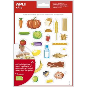 APLI KIDS Pack de gommettes aliments sains - 12 feuilles, 5 packs APLI KIDS Pack de gommettes aliments sains - 12 feuilles, 5 packs