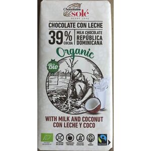 Chocolates Sole Bio Milch- und Kokosnusschokolade - Schokolade Chocolates Sole Bio Milch- und Kokosnusschokolade - Schokolade
