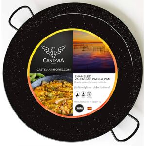 Verano Spanish Ceramics Enamelled Steel Paella Pan - 38cm - Black - Paella Pan Verano Spanish Ceramics Enamelled Steel Paella Pan - 38cm - Black - Paella Pan