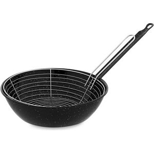 Poêle à frire avec panier Vaello en acier émaillé noir - Poêle avec panier - Publicité Poêle à frire avec panier Vaello en acier émaillé noir - Poêle avec panier - Publicité