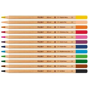 Crayons de Couleur Modèle P12 Hexagonaux Milan - 12 Couleurs Crayons de Couleur Modèle P12 Hexagonaux Milan - 12 Couleurs