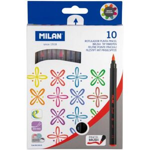 Milan Veelkleuren Feltpen - Penseelpunt - 10 stuks Milan Veelkleuren Feltpen - Penseelpunt - 10 stuks