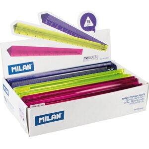 Regla triangular de plástico Milan 15cm - Pack de 60 Regla triangular de plástico Milan 15cm - Pack de 60