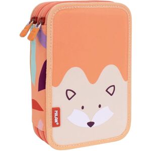 Milan Double Pencil Case Animals Orange - Pencil Case Milan Double Pencil Case Animals Orange - Pencil Case