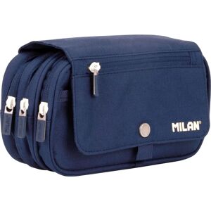 Estuche escolar Milan - 3 compartimentos - Azul - 13×24×10 cm - Estuche escolar Estuche escolar Milan - 3 compartimentos - Azul - 13×24×10 cm - Estuche escolar