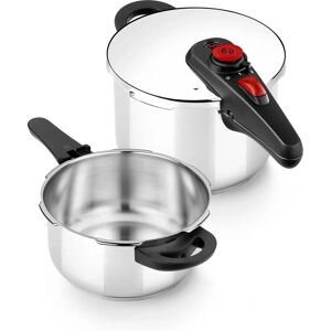 BRA A185805 roestvrijstalen snelkookpan - 4+6L, geschikt voor inductie BRA A185805 roestvrijstalen snelkookpan - 4+6L, geschikt voor inductie