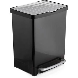 Tatay Double-Compartment Recycling Bin - 27L + 8L - Black Tatay Double-Compartment Recycling Bin - 27L + 8L - Black
