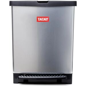 Tatay Trash Bin - 25L Silver with Pedal, Ergonomic Design Tatay Trash Bin - 25L Silver with Pedal, Ergonomic Design