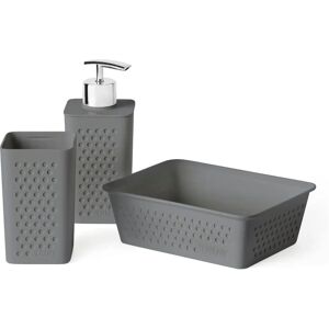 Tatay Bohol - Badrumsaccessoarset 3 delar av återvunnen plast Grå Tatay Bohol - Badrumsaccessoarset 3 delar av återvunnen plast Grå