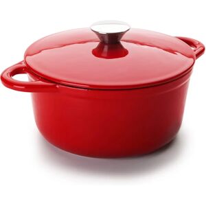Ibili Red Cast Iron Casserole - 3.9L - Suitable for Vitro & Induction Ibili Red Cast Iron Casserole - 3.9L - Suitable for Vitro & Induction