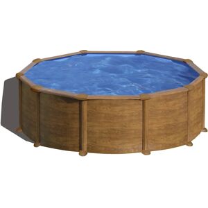 Gre - Rundpool Kit 17450L - Stahlrahmen, UV-beständig, Holzoptik Gre - Rundpool Kit 17450L - Stahlrahmen, UV-beständig, Holzoptik