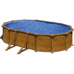 Piscina ovale GRE Mauritius - Struttura in acciaio, liner resistente ai UV, scala di sicurezza Piscina ovale GRE Mauritius - Struttura in acciaio, liner resistente ai UV, scala di sicurezza