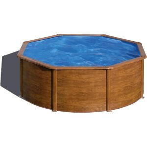 Piscine ronde effet bois GRE Pacific - Ø 300cm, H 120cm - Publicité Piscine ronde effet bois GRE Pacific - Ø 300cm, H 120cm - Publicité