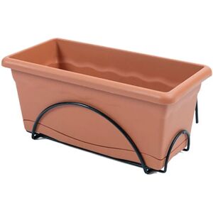 Plastiken Jardinière en Terracotta avec Plateau - 50x20 cm - Publicité Plastiken Jardinière en Terracotta avec Plateau - 50x20 cm - Publicité