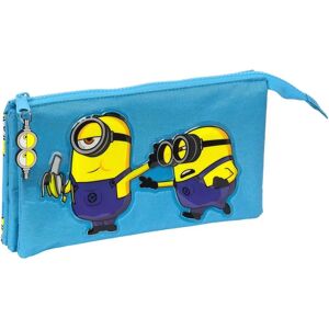 Minions Sac Triple Bleu - Trousse - Publicité Minions Sac Triple Bleu - Trousse - Publicité