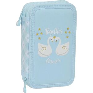 Dubbelt pennfodral Glowlab Cisnes Blue - Skolmaterial Dubbelt pennfodral Glowlab Cisnes Blue - Skolmaterial