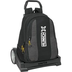 Munich Topo Black School Rucksack with Wheels - School Bag Munich Topo Black School Rucksack with Wheels - School Bag