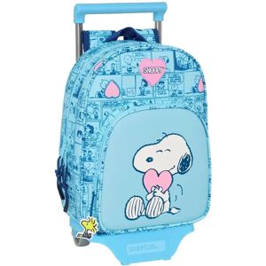 Niebieski Plecak Szkolny z Kółkami Snoopy Love - Torba Szkolna Niebieski Plecak Szkolny z Kółkami Snoopy Love - Torba Szkolna