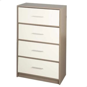 Max Home Commode en tissu blanc et bois avec 4 tiroirs - Publicité Max Home Commode en tissu blanc et bois avec 4 tiroirs - Publicité