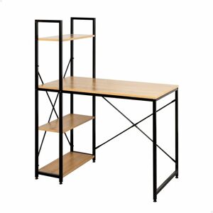 Bureau Max Home avec Étagères - Acier & Bois - 100x52x120 cm - Publicité Bureau Max Home avec Étagères - Acier & Bois - 100x52x120 cm - Publicité