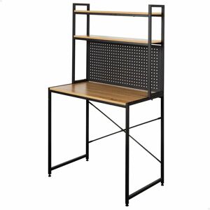 Bureau Max Home - 84x50x148 cm, bois et acier, panneau perforé, étagères - Publicité Bureau Max Home - 84x50x148 cm, bois et acier, panneau perforé, étagères - Publicité
