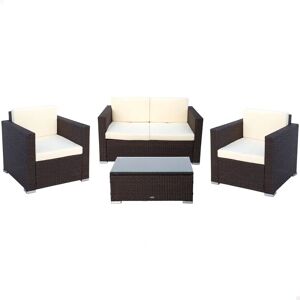 Muebles de Jardín Aktive Negro Crema - Resistente a la Lluvia para 4 Muebles de Jardín Aktive Negro Crema - Resistente a la Lluvia para 4