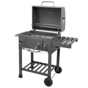 AKTIVE Barbacoa Portátil de Carbón con Ahumador 102x65x104 cm - NEGRO AKTIVE Barbacoa Portátil de Carbón con Ahumador 102x65x104 cm - NEGRO