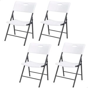 Silla Plegable Blanca Lifetime - Pack 4 - 50x58x83 cm Silla Plegable Blanca Lifetime - Pack 4 - 50x58x83 cm