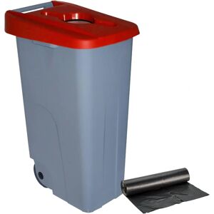 Denox 110 L Cubo de Reciclaje Rojo - Duradero, Ergonómico, Sellado Denox 110 L Cubo de Reciclaje Rojo - Duradero, Ergonómico, Sellado