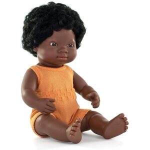 Miniland African Girl Doll - 38cm, Orange Romper, Vanilla Scent Miniland African Girl Doll - 38cm, Orange Romper, Vanilla Scent