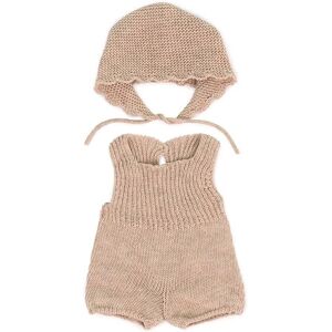 MINILAND Beige Knitted Romper & Bonnet for 38cm Doll - Doll Clothes MINILAND Beige Knitted Romper & Bonnet for 38cm Doll - Doll Clothes