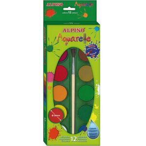 Alpino AQ000001 Peinture aquarelle - 12 couleurs - Publicité Alpino AQ000001 Peinture aquarelle - 12 couleurs - Publicité