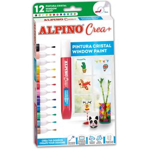 Peintures Alpino Crea + Crystal Multicolore - 12 pièces - Publicité Peintures Alpino Crea + Crystal Multicolore - 12 pièces - Publicité