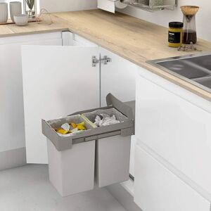 Menage Confort - Contenedor de Cocina Manual 2x14L - Cubo de Basura Menage Confort - Contenedor de Cocina Manual 2x14L - Cubo de Basura