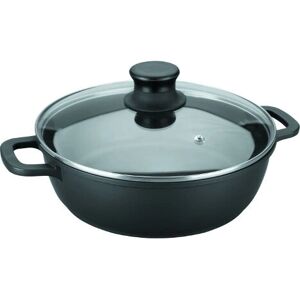 Lacor 25835 Aluminiowa patelnia - 7,5L, szklane pokrywka, kompatybilna z indukcją Lacor 25835 Aluminiowa patelnia - 7,5L, szklane pokrywka, kompatybilna z indukcją