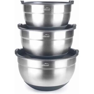 LACOR Stainless Steel Bowls Set - 3 Pieces, 3L, 3.8L, 4.8L LACOR Stainless Steel Bowls Set - 3 Pieces, 3L, 3.8L, 4.8L