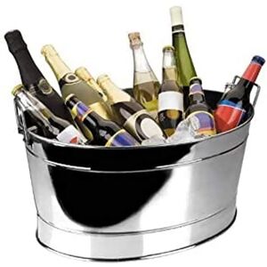 Lacor Stainless Steel 27L Oval Champagne Bucket - Professional Design Lacor Stainless Steel 27L Oval Champagne Bucket - Professional Design