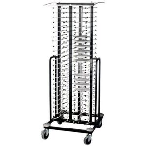 LACOR Stainless Steel Plate Cart - 100 Plates, Mobile, Durable LACOR Stainless Steel Plate Cart - 100 Plates, Mobile, Durable