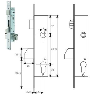 Cerradura Tesa 2216203AI Inox - Cierre para puerta Cerradura Tesa 2216203AI Inox - Cierre para puerta