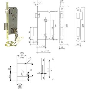 Tesa 2030 Cerradura reversible para puertas de madera - Cilindro europerfil TE-5 Tesa 2030 Cerradura reversible para puertas de madera - Cilindro europerfil TE-5
