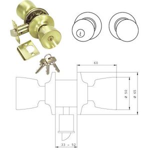 Tesa Door Lock - Series Tulipa 3501-LM/60/70, Brass Finish, Secure Entry Tesa Door Lock - Series Tulipa 3501-LM/60/70, Brass Finish, Secure Entry