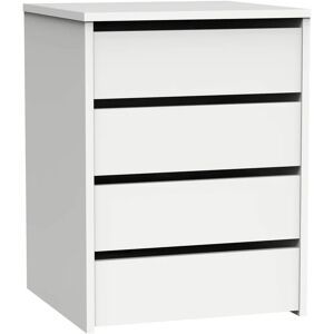 Miroytengo Commode Blanche 4 Tiroirs - Rangement - Publicité Miroytengo Commode Blanche 4 Tiroirs - Rangement - Publicité