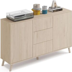 Miroytengo Alde Sideboard - Modernes Roble Aurora - 2 Türen, 3 Schubladen Miroytengo Alde Sideboard - Modernes Roble Aurora - 2 Türen, 3 Schubladen