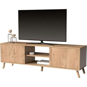 Meuble TV Oslo Pitarch - Chêne Doré - 2 Portes & 1 Étagère - 160cm - Publicité Meuble TV Oslo Pitarch - Chêne Doré - 2 Portes & 1 Étagère - 160cm - Publicité