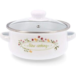 Quid Enamelled Steel Casserole with Glass Lid - 18 cm Quid Enamelled Steel Casserole with Glass Lid - 18 cm
